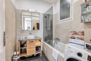 Hair dryer, towels