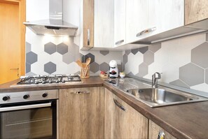 Fridge, oven, stovetop, dishwasher