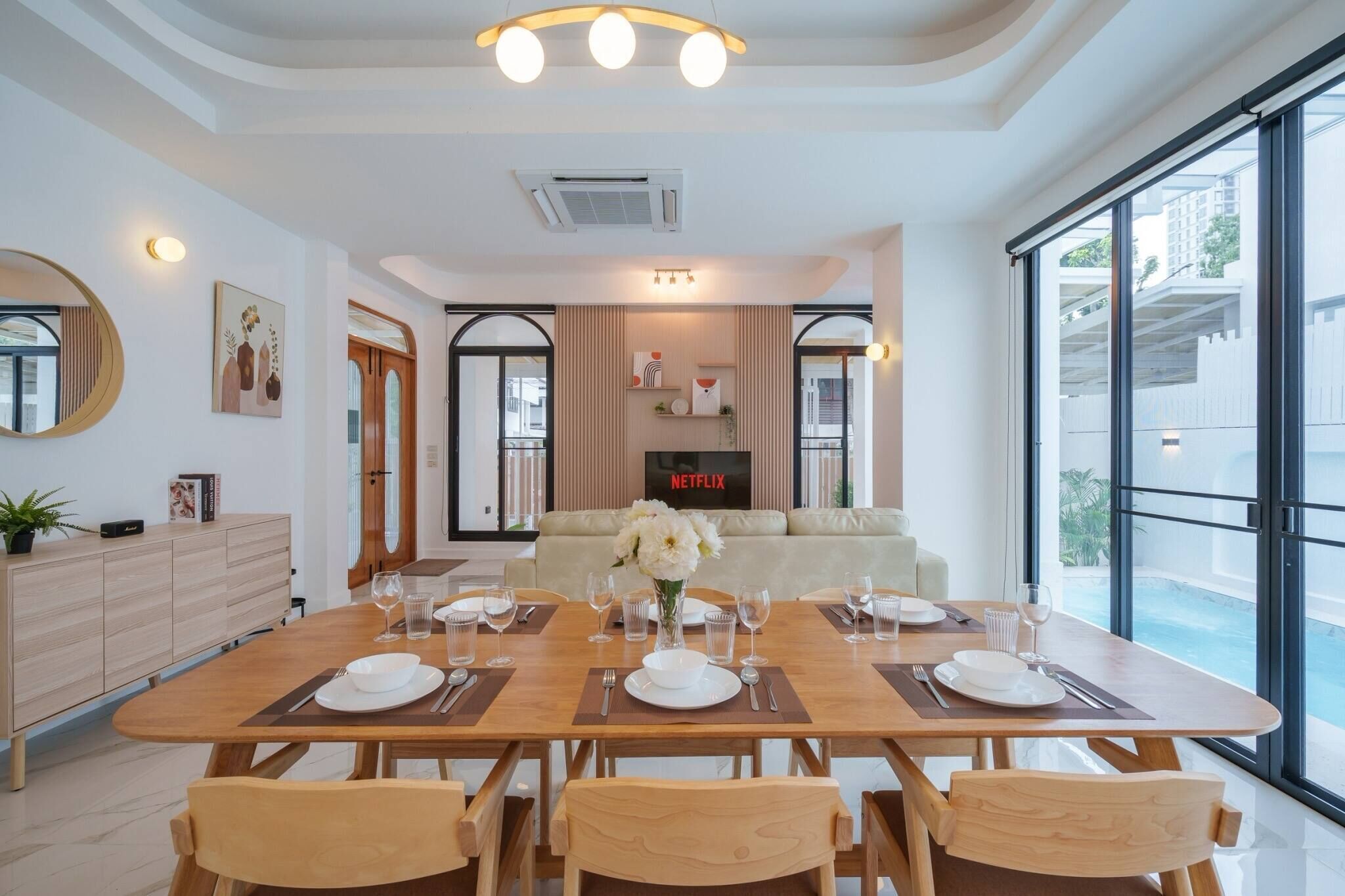 Villa, 4 Schlafzimmer, eigener Pool | Esszimmer
