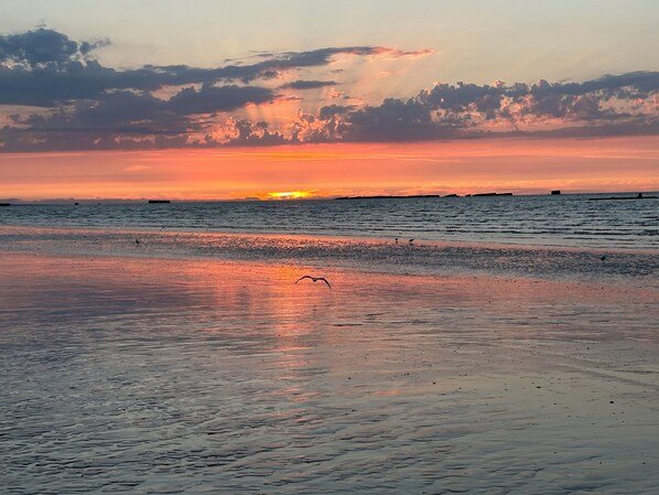 På stranden