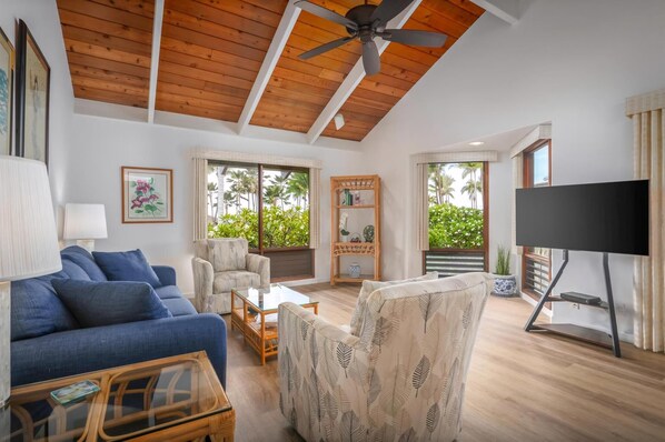 Living area - Kanaloa at Kona Unit 1403 Partial Ocean Vw 2BD 2BA (Kailua Kona)