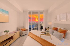 2 bedrooms, desk, iron/ironing board, travel crib