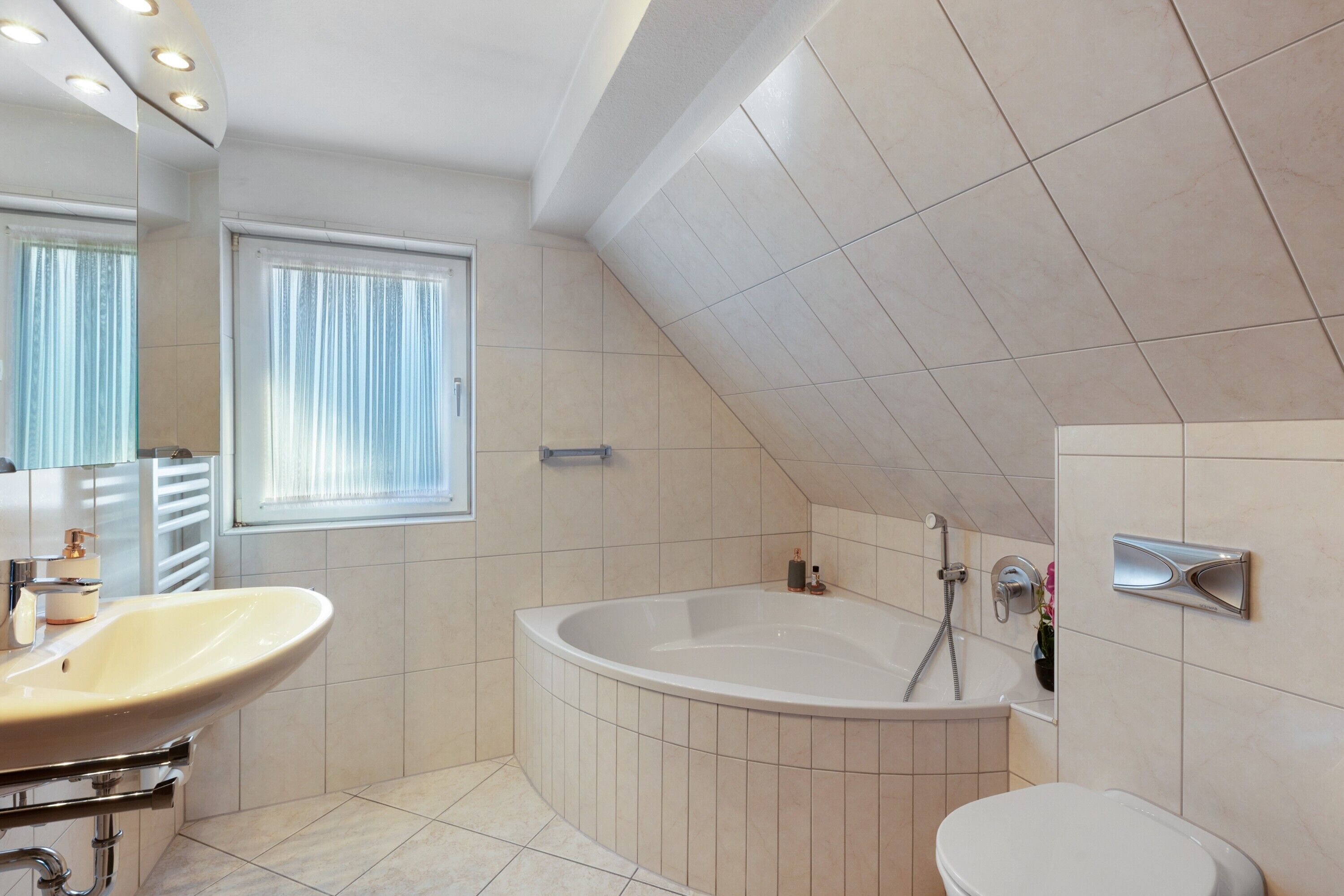 Dusche, Haartrockner, Handtücher