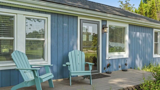 Terrace/patio - Bluestar Cottage - Hot Tub, Pergola, and Fire pit! (Saugatuck)