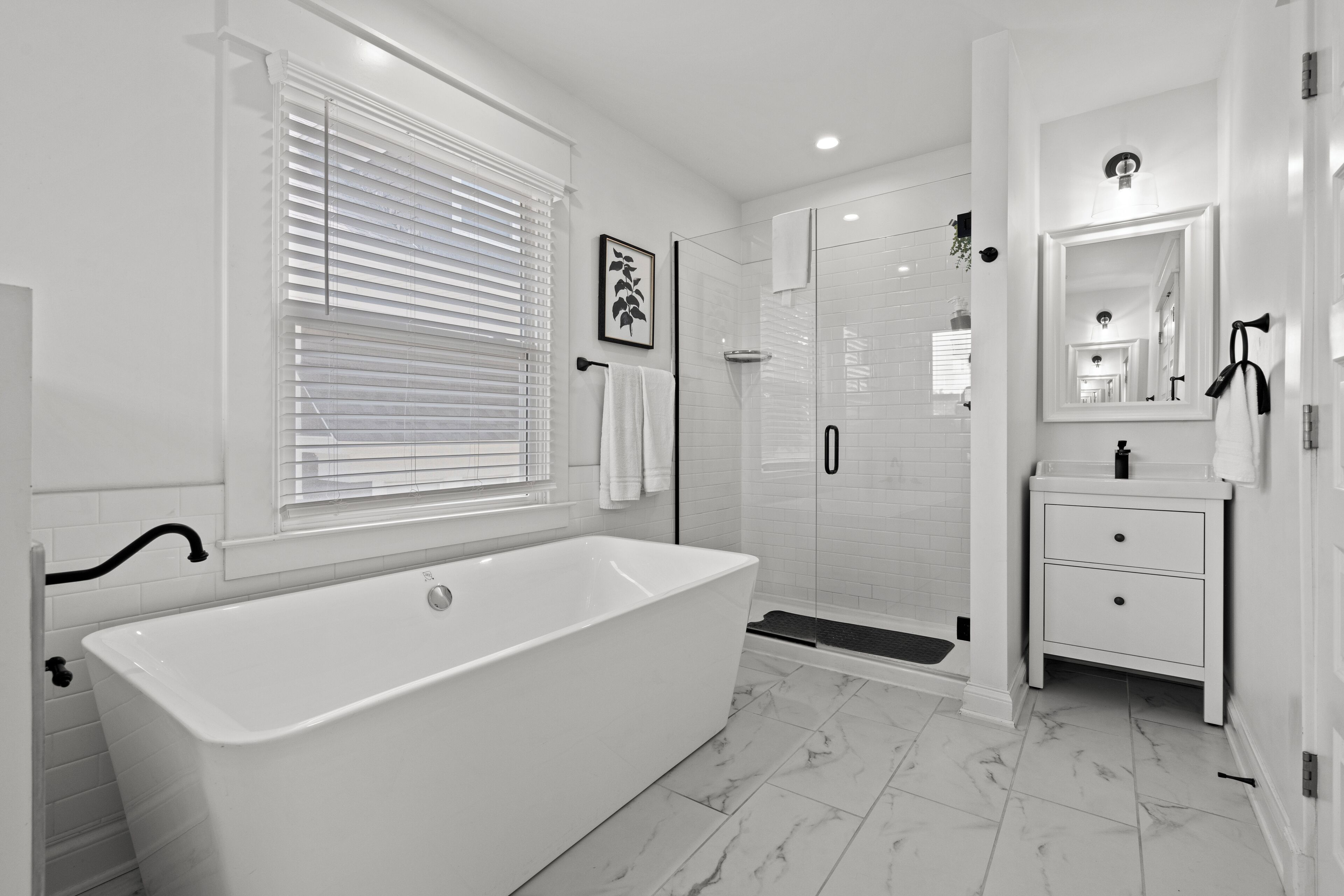Hair dryer, towels