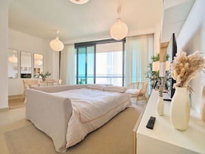 1 bedroom, desk, iron/ironing board, travel cot