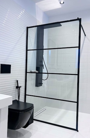 Douche, sèche-cheveux
