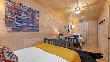 4 bedrooms, desk, iron/ironing board, travel crib