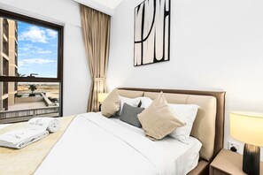 2 bedrooms, travel crib, WiFi, bed sheets