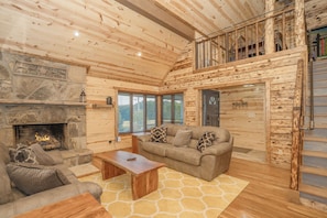 TV, fireplace, video games