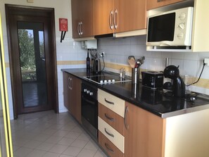 Réfrigérateur, micro-ondes, plaque de cuisson, lave-vaisselle
