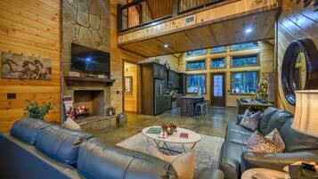 TV, fireplace, offices