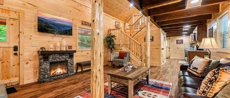 Télévision, cheminée