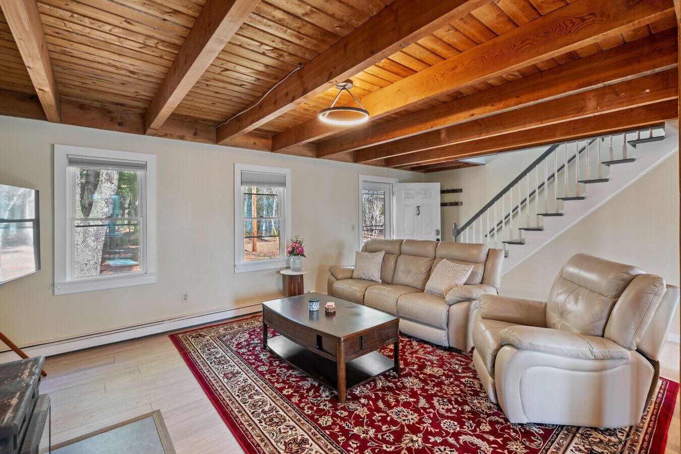 Smart TV, fireplace, foosball, books