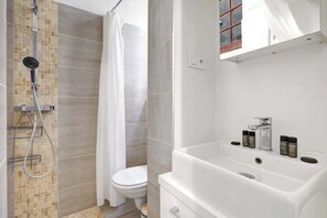 Shower, hair dryer, towels, shampoo - Luminous flat in le marais (Paris)