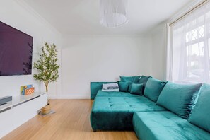 TV, books, stereo, offices