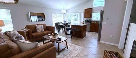 TV, fireplace, offices