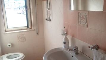 Shower, soap, toilet paper