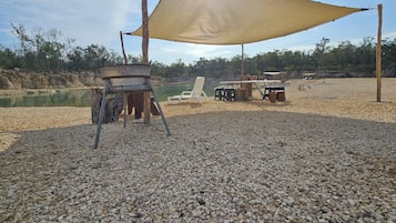 Outdoor banquet area