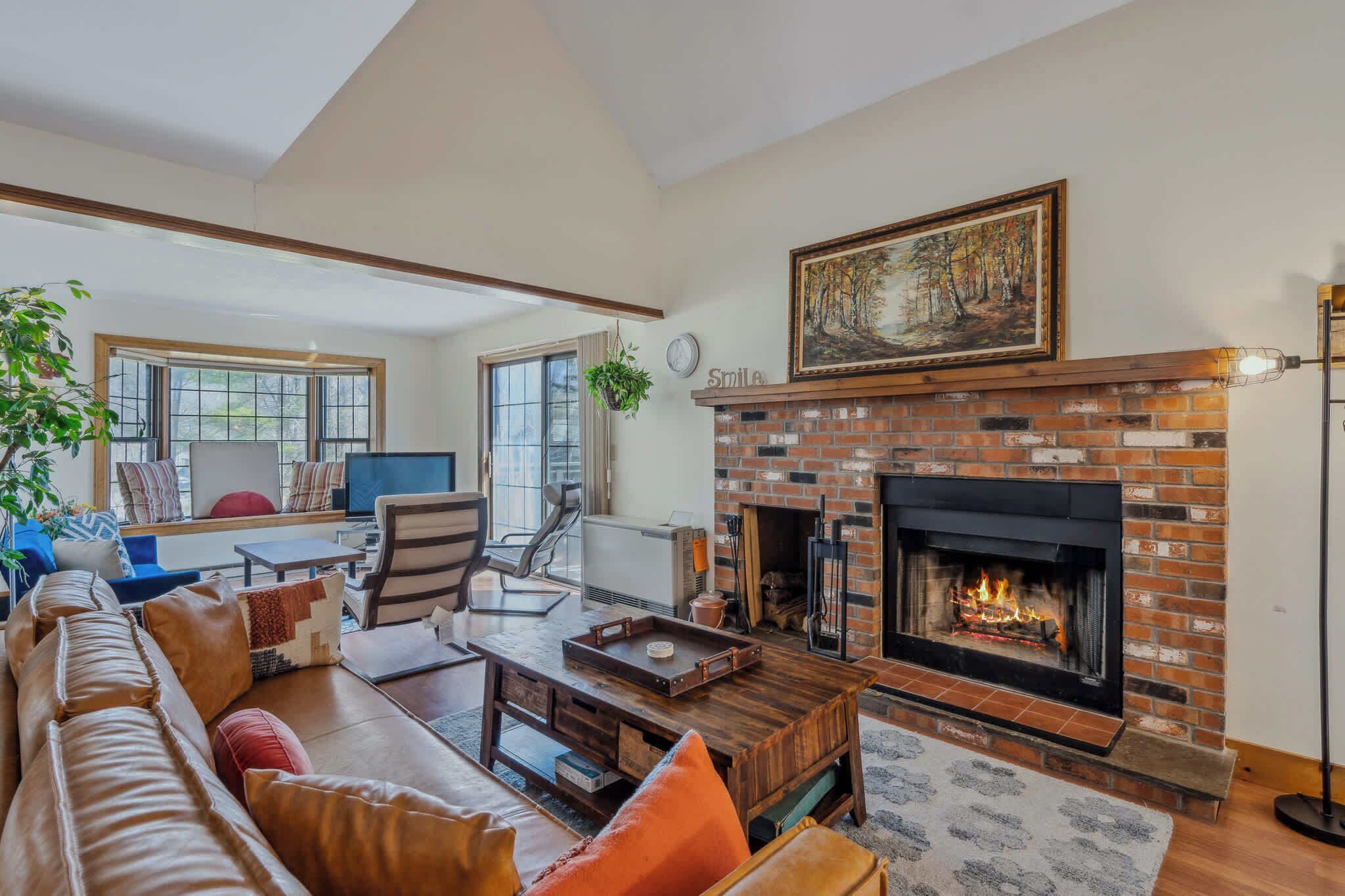 Televisión y chimenea 