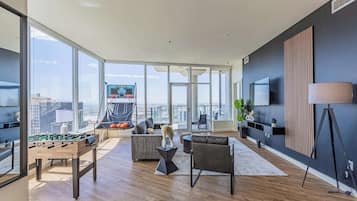 TV, table football, offices