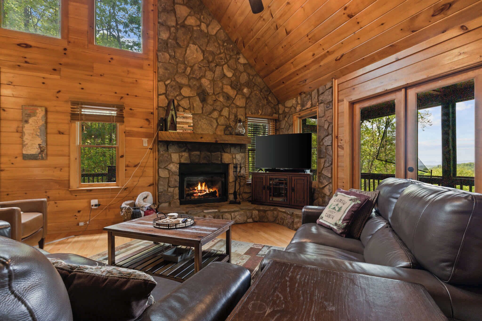 TV, fireplace, offices