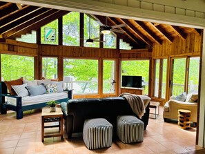 TV connectée, cheminée