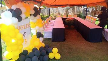 Outdoor banquet area