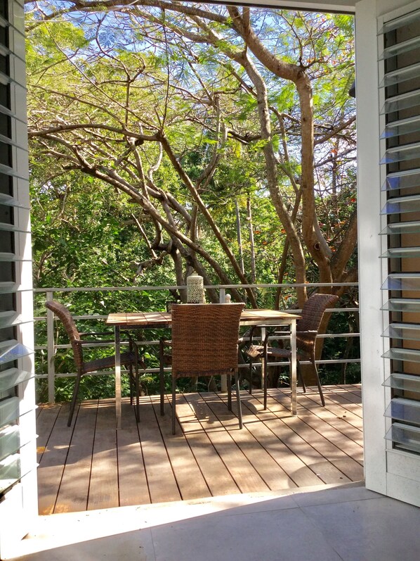 Outdoor dining - 2 Bedroom 1 1/2 Bath Charming In Town Apartment with Great Jungle View Deck! (Vieques)