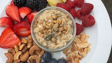 Cooked-to-order breakfast for a fee on weekends