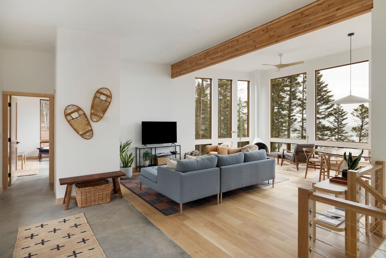 智能电视、壁炉、书