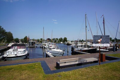 Waterfront holiday home with in green area Alde Feanen nature park