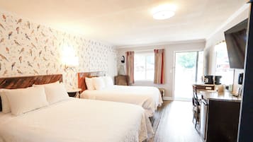 Deluxe Double Room, 2 Queen Beds | Desk, laptop workspace, blackout drapes, iron/ironing board