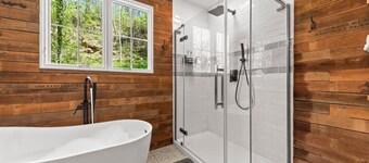 Unique and secluded A frame home on 31 acres with hot tub.