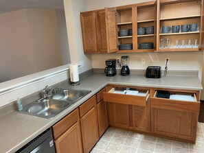 Microwave, oven, stovetop, dishwasher