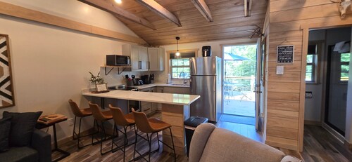 Recreational Therapy | Cozy 2BR Log Cabin w/ Hot Tub & Fireplace