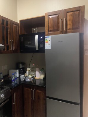 Réfrigérateur, plaque de cuisson, lave-vaisselle, cafetière/bouilloire