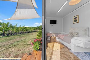 1 bedroom, iron/ironing board, bed sheets