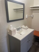 Standard Single Room | Bathroom | Shower, towels, toilet paper