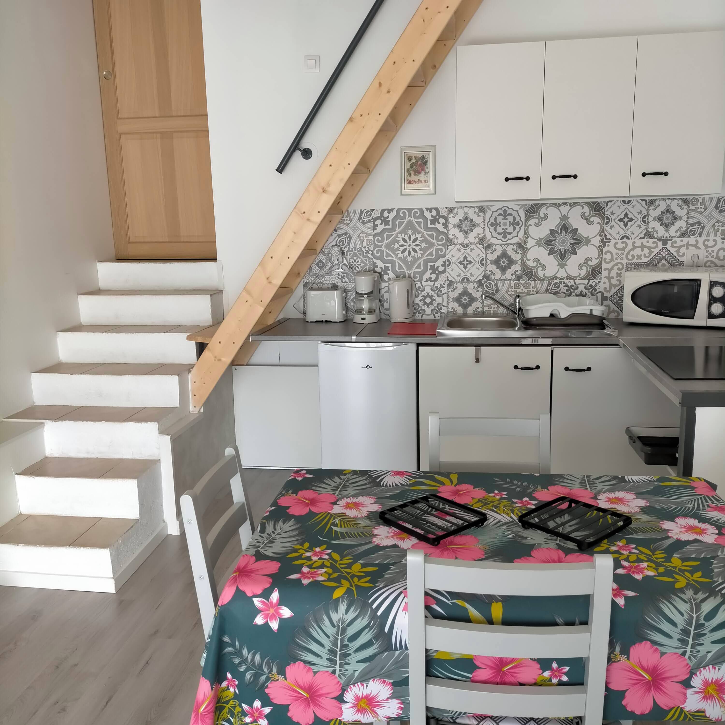 Frigorífic, microones, placa de cuina i cafetera i tetera 