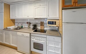 Réfrigérateur, micro-ondes, plaque de cuisson, lave-vaisselle