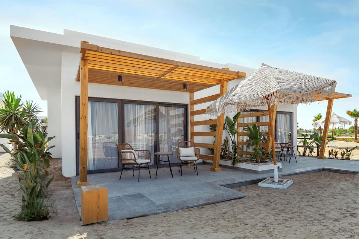 Deluxe-Chalet, Strandblick | Terrasse/Patio