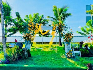 Outdoor wedding area