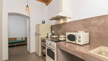 Fridge, microwave, oven, coffee/tea maker