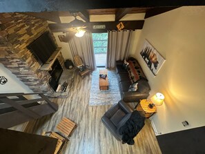 Smart TV, fireplace, video games