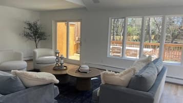 Smart TV, fireplace, stereo