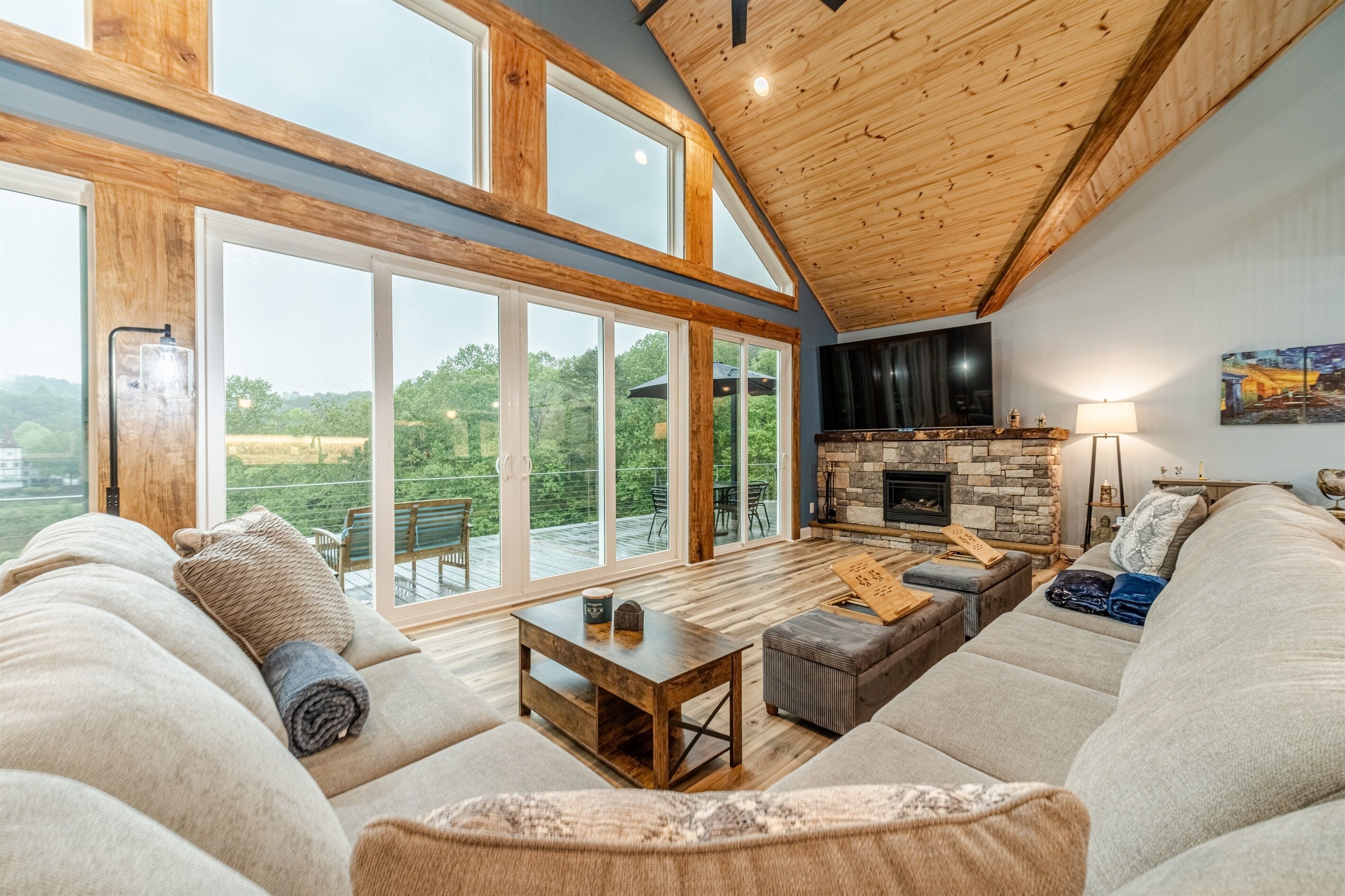 Smart-TV, Kamin, Bücher