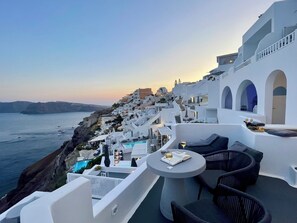 Honeymoon Suite, 2 Bedrooms, Sea View | Terrace/patio - Èther suites  (Santorini)