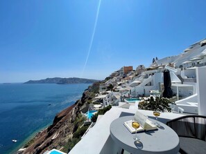 Luxury Suite, Sea View | Terrace/patio - Èther suites  (Santorini)