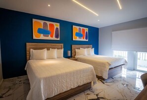 Desk, laptop workspace, free WiFi, bed sheets